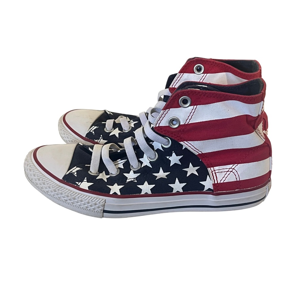 Converse Big Kid American Flag High Tops Excellent Used Condition/No Box